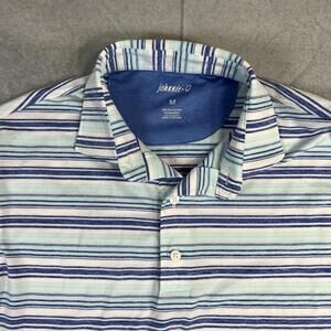 Johnnie O Golf Polo Shirt Mens Medium Blue Striped Arroyo Golf Club